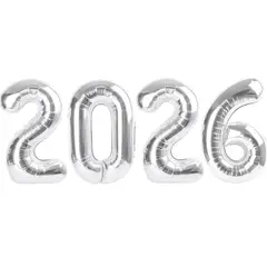 GENERICO - Globo Metalizado Número 2026 de 32" Plateado