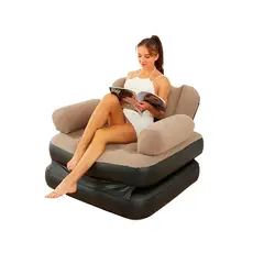 GENERICO - Sofa Cama Inflable Convertible Individual Sillon Puff 2 En 1