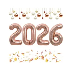 GENERICO - Globo Metalizado Número 2026 de 32" Oro Rosa