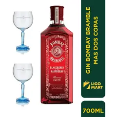 BOMBAY - GIN BRAMBLE 700 ML MAS OBSEQUIO DOS COPAS
