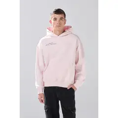 KOAJ - Buzo unicolor oversize con bolsillo, capota y diseños Hombre