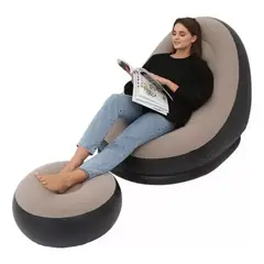 CHINA - Sillon Sofá Inflable Portátil Plegable Con Reposapiés beige