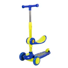 QMAX - Monopatin Tri Scooter 2 En 1 Sit And Scoot Boy