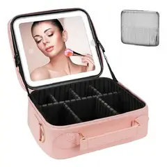 CHINA - Estuche De Maquillaje Con Espejo Luz Led Cosmetiquera