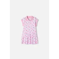 LITTLEMIC - Vestido de manga corta rosado para niña 2T a 5T