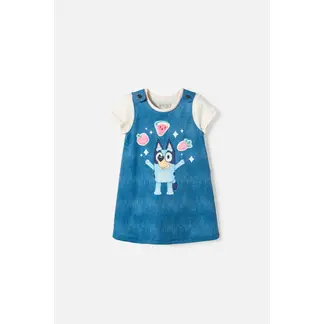 BLUEY - Vestido de multicolor corto para niña 2T a 6T