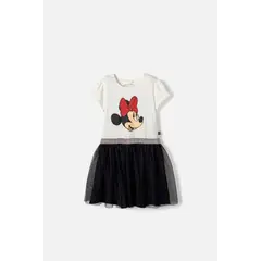DISNEY - Vestido de Minnie Mouse con tull marfil para niña
