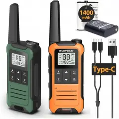 BAOFENG - Radios F22 Walkie Talkies FRS Kit X 2 Verde y Naranja