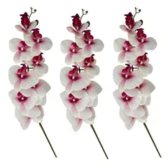 GENERICO - Set x3 ramas de flor de orquídea 9 puntos