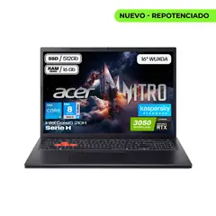 ACER - Portátil Gamer Nitro Intel 5 210h Ram 16gb Ssd 512gb Rtx 3050 6Gb Computador Portátil