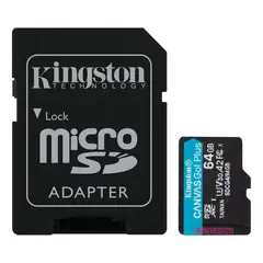 KINGSTON - Memoria Microsd Canvas Go Plus 64GB 200 MBs SDCG4/64GB