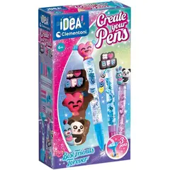 CLEMENTONI - Juego Kit Crea Bolígrafos Personalizados Para Niños Niñas