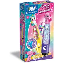 CLEMENTONI - Juego Kit Crea Resaltadores Animales Fantásticos Para Niños