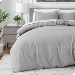 GENERICO - Duvet Cover Forro De Plumon Doble Gris Plata Mic Liso