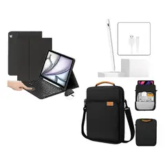 GENERICO - FORRO ESTUCHE TECLADO TRACK PAD PARA IPAD 10.2 7/8/9 GENERACION + LAPIZ NEGRO