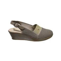 ROMULO - Sandalia Beige Para Dama Tacón Playero