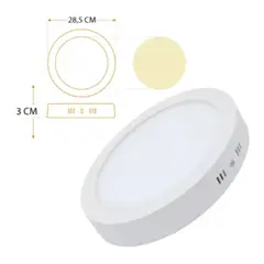 MERCURY - Panel Led Redondo Sobreponer 24W Luz Calida