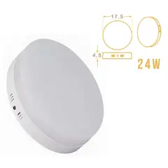 MERCURY - Panel led Redondo Sobreponer Frameless 24W Blanco