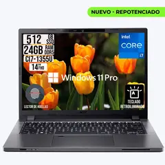 ACER - Portatil Travelmate Intel Core i7-1355U RAM 24GB SSD 512GB LCD 14 W11 Profesional