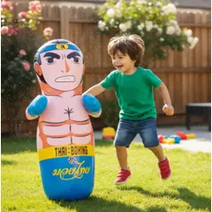 INFANTILES CAJUROMIX - Muñeco Inflable Tipo Boxeo Infantil Rebotable Azul