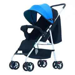 KIDSHOP - Coche Para Bebe 3 Niveles Fino + Capota PD-701-6 Azul