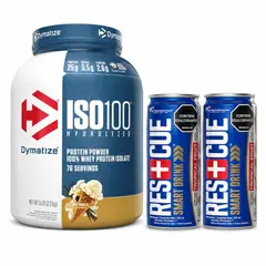DYMATIZE - Proteina ISO 100 Hidrolizada 5 libras + Res+cue Smart Drink