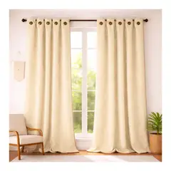 GENERICO - Cortinas 2 Paños 270 x 215 jacquard beige