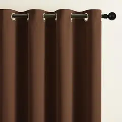 GENERICO - Cortinas Juego dos Paneles Antiluz Blackout Premium Café 270x200 cm