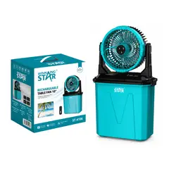 GENERICO - Ventilador Recargable Portatil 4 Velocidades Luz Led Control Winning Star