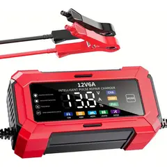 GENERICO - Cargador Baterías Inteligente Pantalla Lcd Vehículos