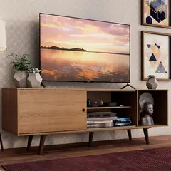 MADESA - Centro de Entretenimiento Mesa para TV Dubai Hasta 65 Pulgadas Marrón (Patas Marrón)