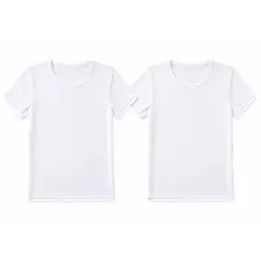 GENERICO - Camiseta Blanca Niño Cuello Redondo Pack X2