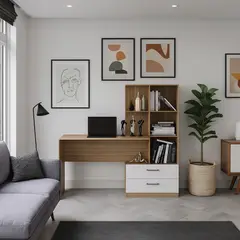 MUEBLES 2020 - Escritorio + Biblioteca Poli - AlmendraBlanco