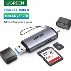 UGREEN - Lector de Tarjetas Micro SD y SD, Puertos USB-AUSB-C