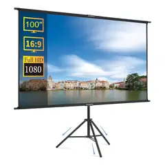 COLME TECHNOLOGY HOME - Telón Pantalla Proyección Video Beam 100 Pulgadas + Trípode