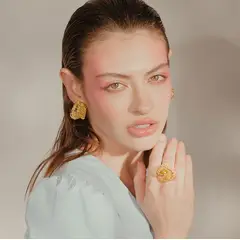 AMORINO JEWELRY - Topo Capullo Filigrana en Plata ley 925 con Baño de oro de 24 kt de 5 Micras