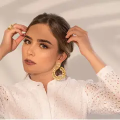 AMORINO JEWELRY - Aretes Cesar Filigrana en Plata ley 925 con Baño de Oro de 24 kt de 5 Micras