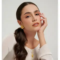 AMORINO JEWELRY - Aretes Donna con Baño de Oro de 24 kt de 5 Micras
