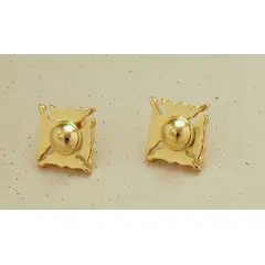 AMORINO JEWELRY - Aretes Vita con Baño de Oro de 24 kt de 5 Micras