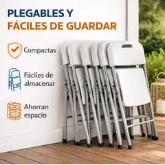 JARDIMEX - Set 2 Sillas Plegables Interior Exterior Acero Resistentes