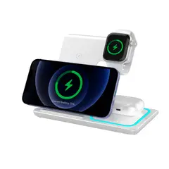 GENERICO - Cargador Inalambrico 3 En 1 Estacion Celular Reloj Audifono