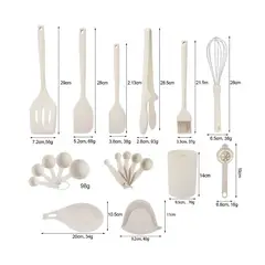GENERICO - Set Kit Utensilios De Cocina Silicona 21 Piezas Premium