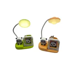 MAZUGI - Lámpara Panda USB Con Portarretrato Y Portalápices LED