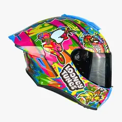 EDGE HELMETS - CASCO EDGE SHANGHAI CERTIFICADO ECE2206 LOONEY TUNES BRILLO NEON