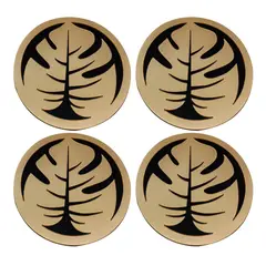 MARRES - Set x4 Portavasos Balazo Acrílico Oro 10 cm x 0.5 cm