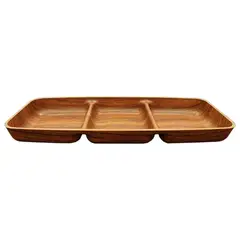 JUST HOME COLLECTION - Bandeja Dips 3 Divisiones Madera Café