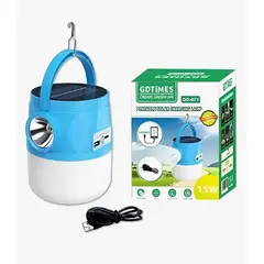 GENERICO - Bombillo Linterna Solar Recargable Usb 15w Gdtimes