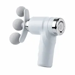 GENERICO - Pistola Masajeadora Muscular Recargable 6 Velocidades + 4 Cabezales - Masaje Relajante Portátil