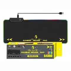 GENERICO - Mousepad Gamer XL Aoas S4000 80x30cm Negro RGB LED Antideslizante