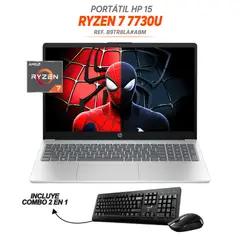 HP - PORTATIL - AMD RYZEN 7 7730U - RAM 16GB - SSD 512GB M.2 - 15.6" Full HD + COMBO 2 EN 1